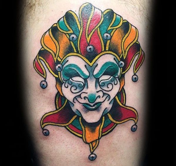 50 Jester Tattoo Designs für Männer - Entertainer Ink Ideen  