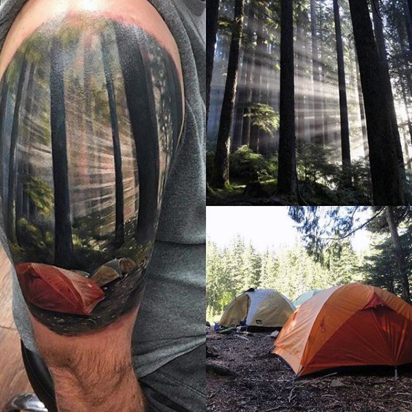 100 Natur Tattoos für Männer - Deep Great Outdoor Designs  