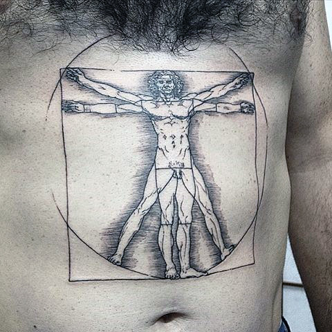 50 Vitruvian Man Tattoo Designs für Männer - Da Vinci Ink Ideen  