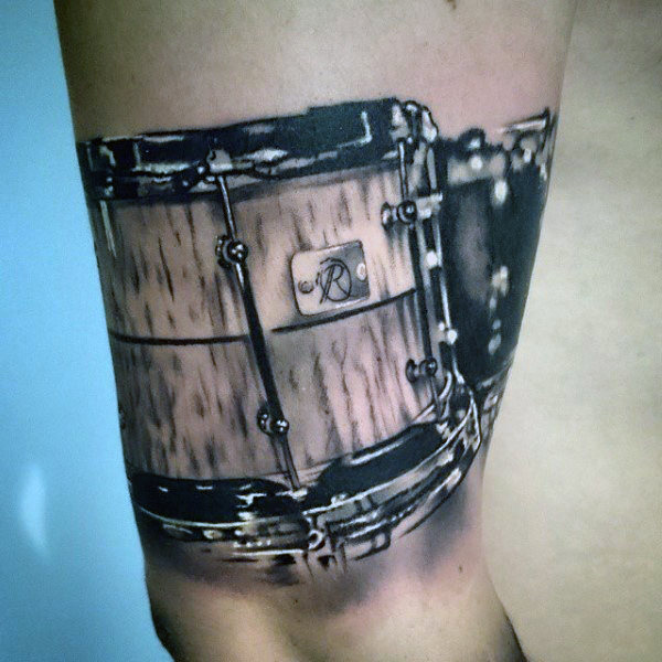 70 Drum Tattoos für Männer - Musikinstrument Design-Ideen  