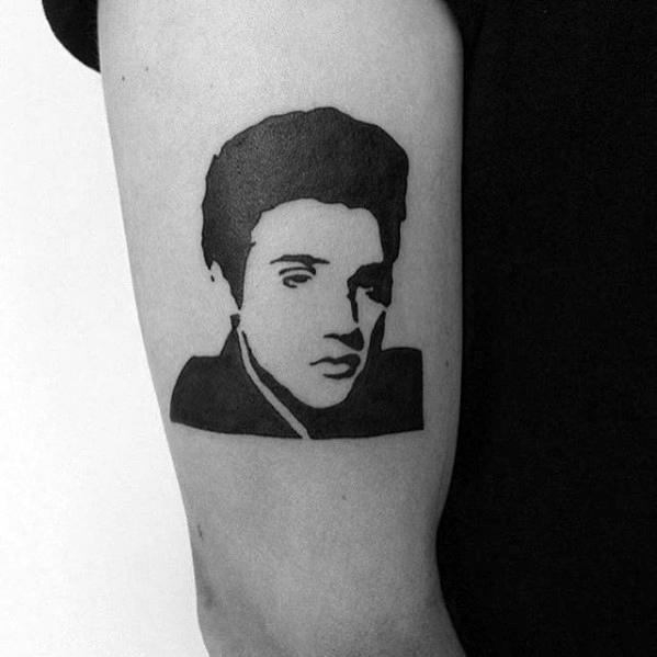 60 Elvis Presley Tattoos für Männer - König der Rock'n'Roll-Design-Ideen  