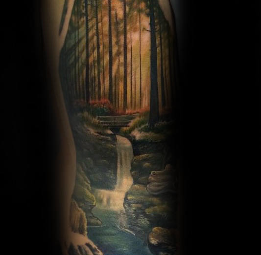 90 Landschaft Tattoos für Männer - Scenic Design-Ideen  