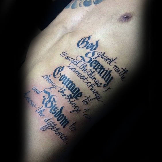 50 Serenity Prayer Tattoo Designs für Männer - Emporhebende Ideen  