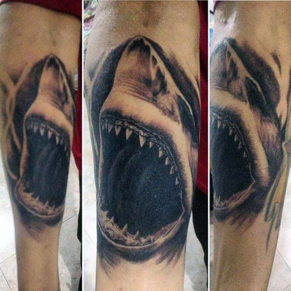 60 Shark Jaw Tattoo Designs für Männer - ein Biss Tinte Ideen  