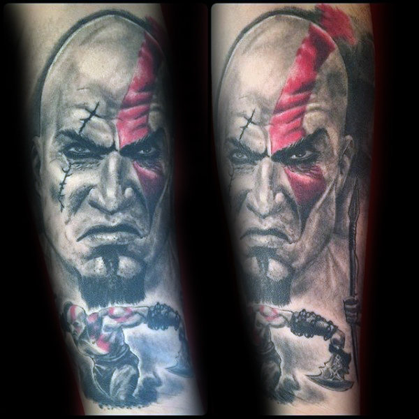 30 Kratos Tattoo-Designs für Männer - God Of War Ink-Ideen  
