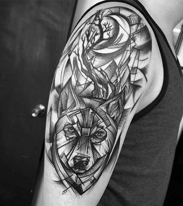60 Sick Wolf Tattoo Designs Für Männer Manly Ink Ideen Mann Stil