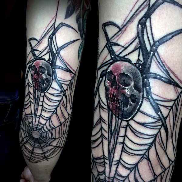 80 Spider Web Tattoo Designs für Männer - Tangled Muster Ideen  