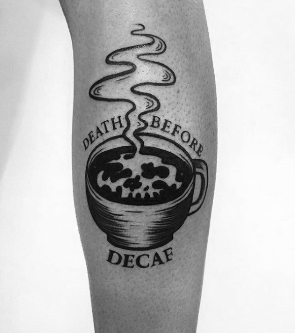 40 Kaffeetasse Tattoo Designs für Männer - Java Ink Ideas  