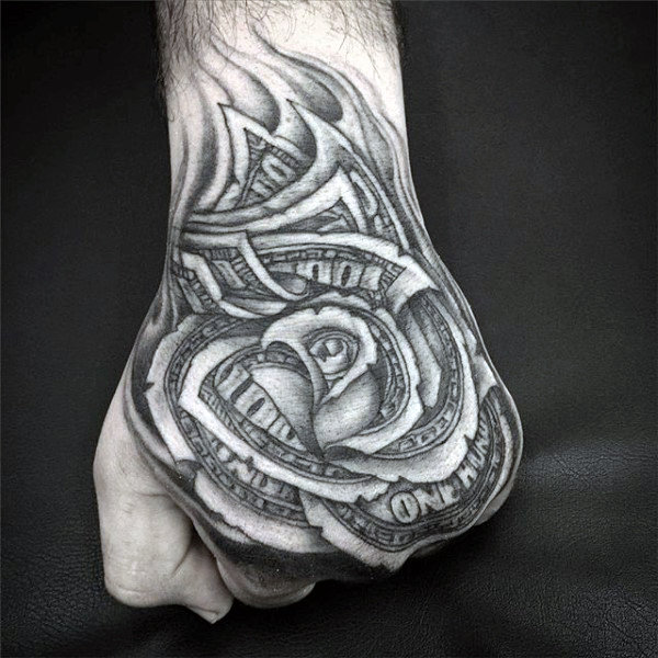 80 Geld Rose Tattoo Designs für Männer - Coole Währung Tinte  