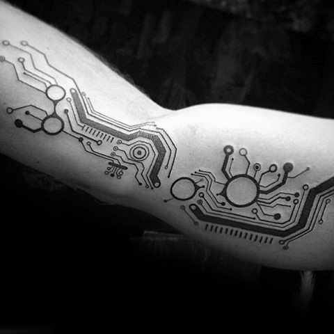 50 Computer Tattoo Designs für Männer - Technologie Tinte Ideen  