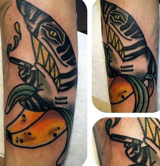 40 Bananen Tattoo Designs für Männer - Fruit Ink Ideen  