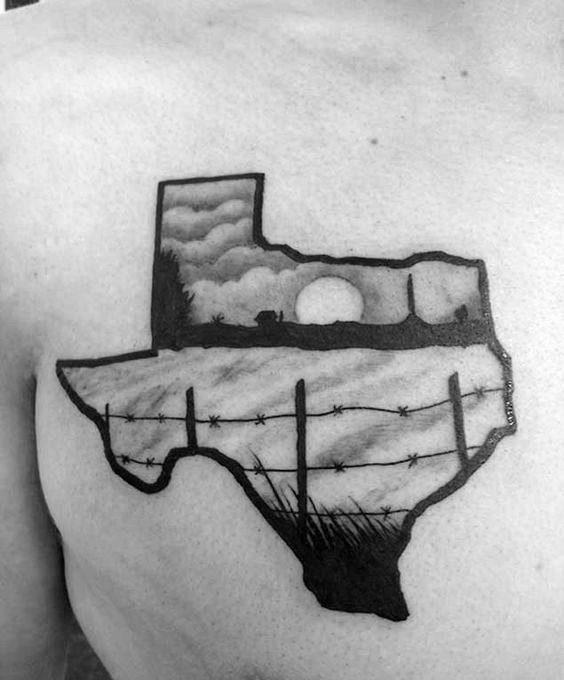70 Texas Tattoos für Männer - Lone Star State Design-Ideen  
