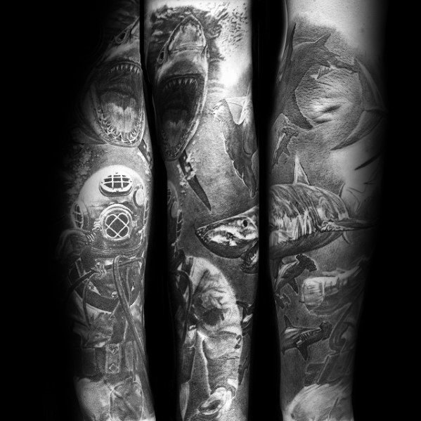 60 Taucherhelm Tattoo Designs für Männer - Deep Sea Ideen  
