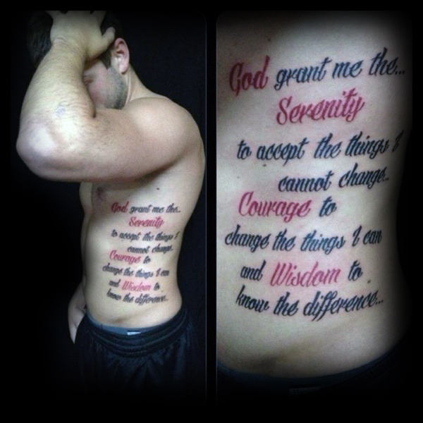 50 Serenity Prayer Tattoo Designs für Männer - Emporhebende Ideen  