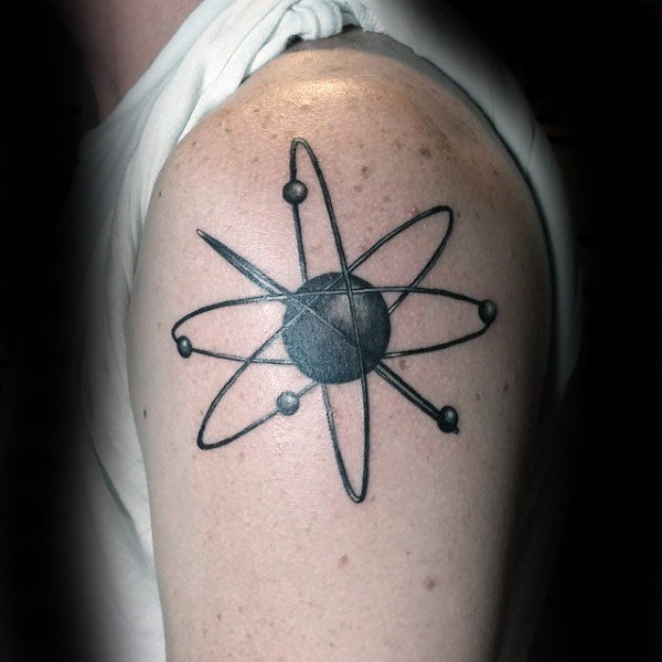 40 Atom Tattoo Designs für Männer - chemische Element Tinte Ideen  