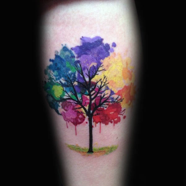 70 Aquarell Baum Tattoo Designs für Männer - Manly Nature Ink Ideen  