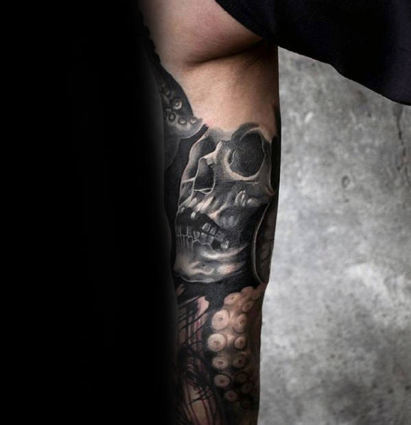 50 3D Skull Tattoo Designs für Männer - Cool Cranium Ink Ideen  