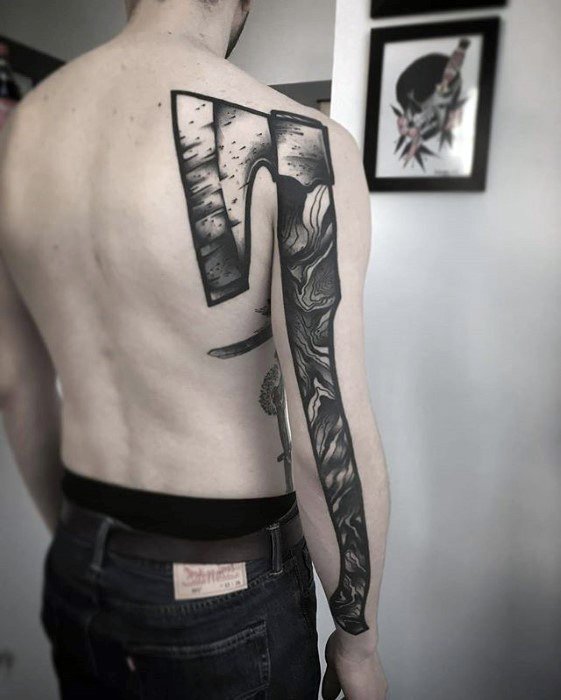60 Axt Tattoo Designs für Männer - Holzschnitzel Tinte Ideen  