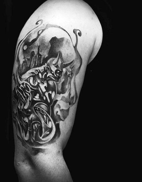 90 Dämon Tattoos für Männer - Devilish Exterieur Design-Ideen  