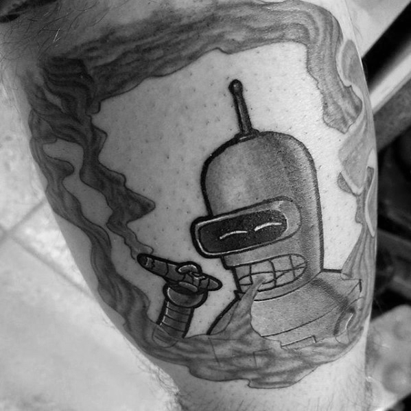 40 Bender Tattoo Designs für Männer - Futurama Robot Ink Ideas  