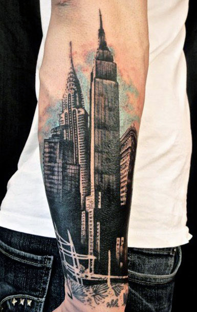 90 Building Tattoos für Männer - Architektur Ink Design-Ideen  