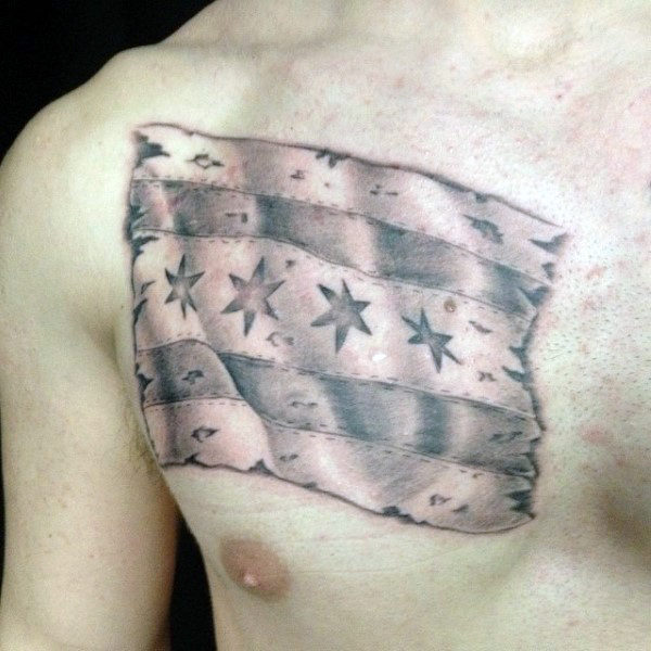 50 Chicago Flag Tattoo-Designs für Männer - Illinois-Tinte Ideen  