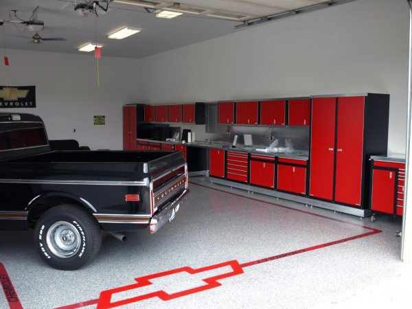 90 Garage-Bodenbelag-Ideen für Männer - Farbe, Fliesen und Epoxy-Beschichtungen  