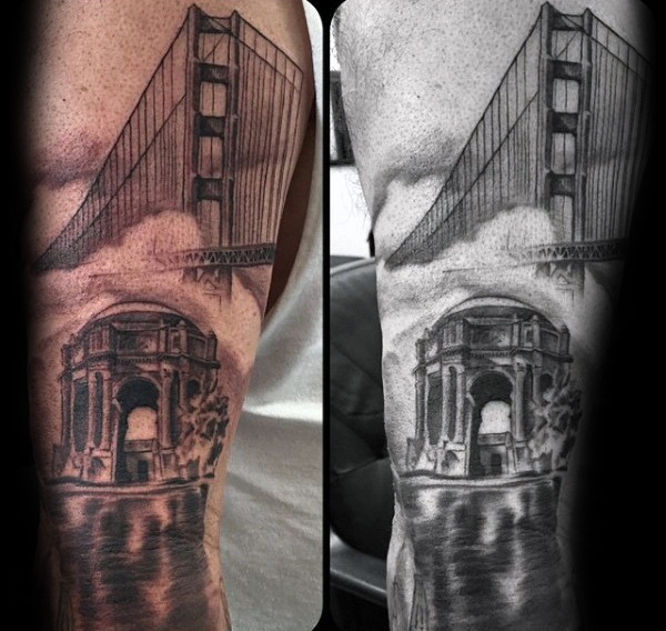 60 Golden Gate Bridge Tattoos für Männer - San Francisco Tinte Ideen  