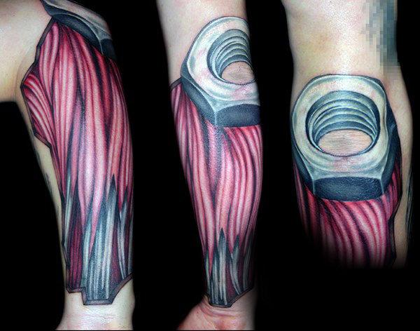 70 Muscle Tattoo Designs für Männer - Exposed Fiber Ink Ideen  