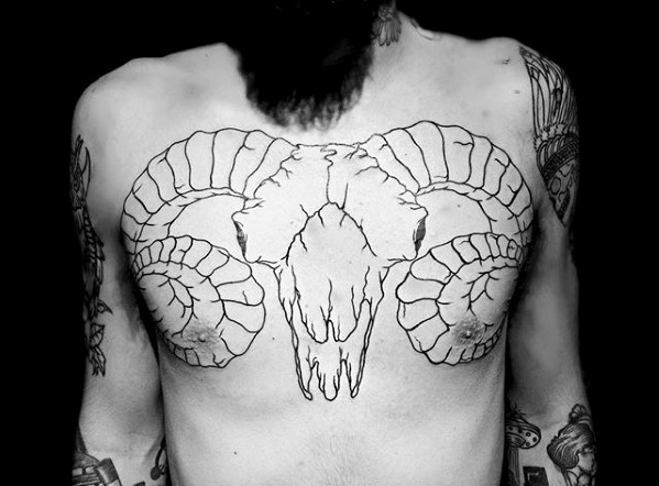 50 Ziege Schädel Tattoo Designs für Männer - Manly Ink Ideen  