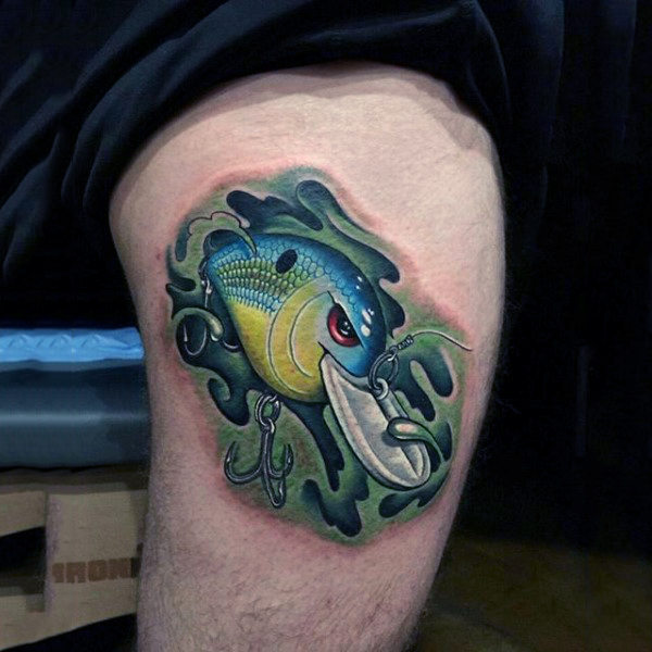 75 Fisch Haken Tattoo Designs für Männer - Tinte wert Fang  
