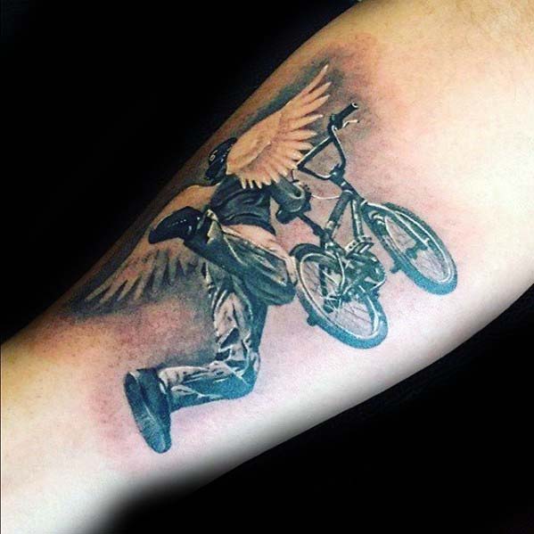 50 BMX Tattoos für Männer - Cool Fahrrad Tinte Design-Ideen  