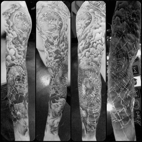 30 Broken Glass Tattoo Designs für Männer - Shattered Ink Ideen  