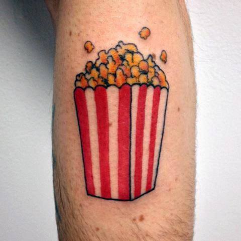 30 Popcorn Tattoos für Männer - Kernel Design-Ideen  