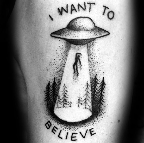 50 Ich möchte Tattoo-Designs für Männer - X-Files Alien Ink Ideen glauben  