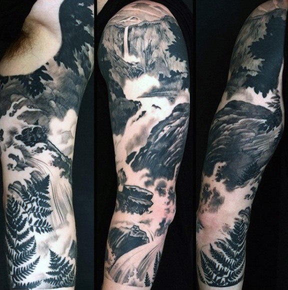 50 Fluss Tattoos für Männer - fließende Wasser Tinte Ideen  