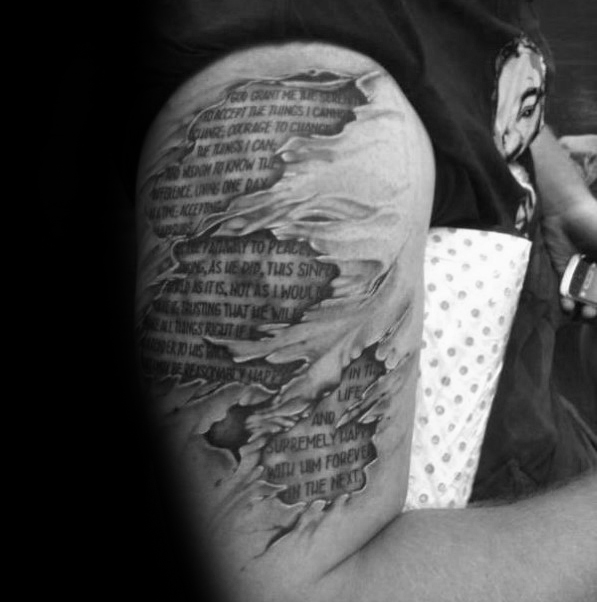 50 Serenity Prayer Tattoo Designs für Männer - Emporhebende Ideen  