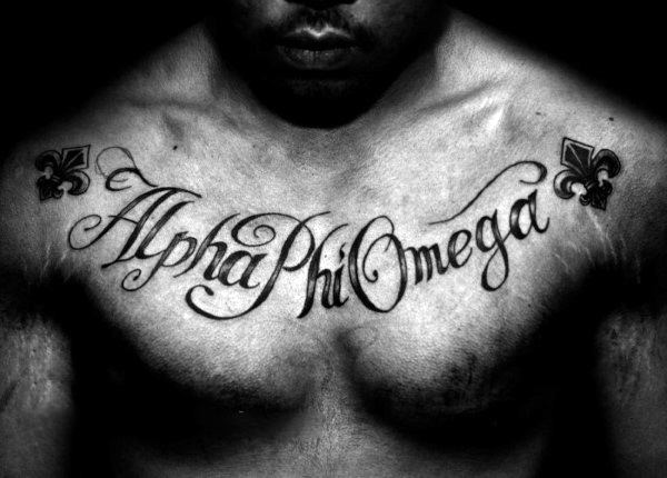 30 Alpha Omega Tattoo Designs für Männer - Griechische Grandeur  