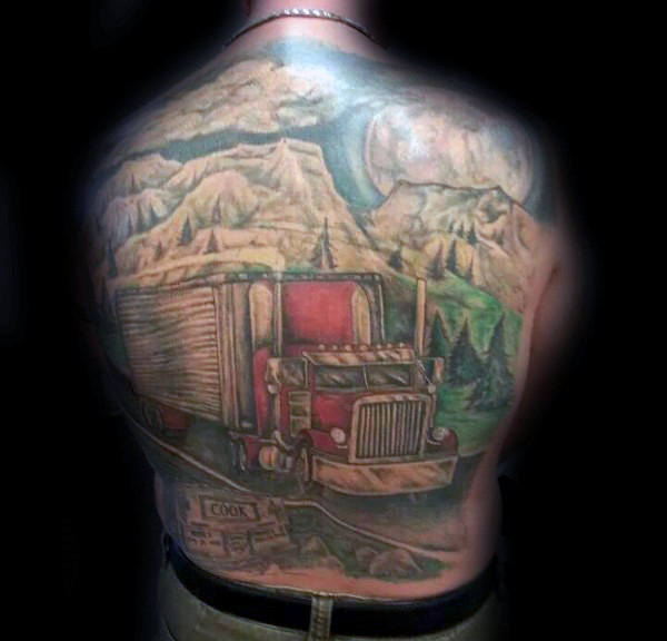 60 Truck Tattoos für Männer - Vintage und Big Rig Ink Design-Ideen  