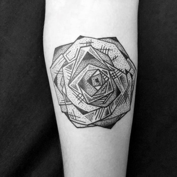 40 geometrische Rose Tattoo Designs für Männer - Blumen-Tinte-Ideen  