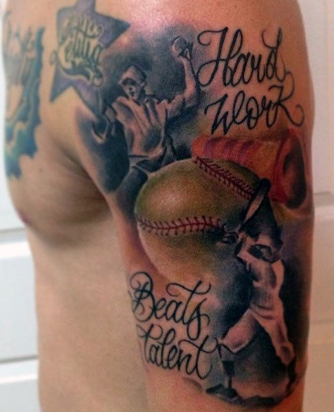 40 Baseball-Tattoos für Männer - ein Grand Slam of Manly Ideen  