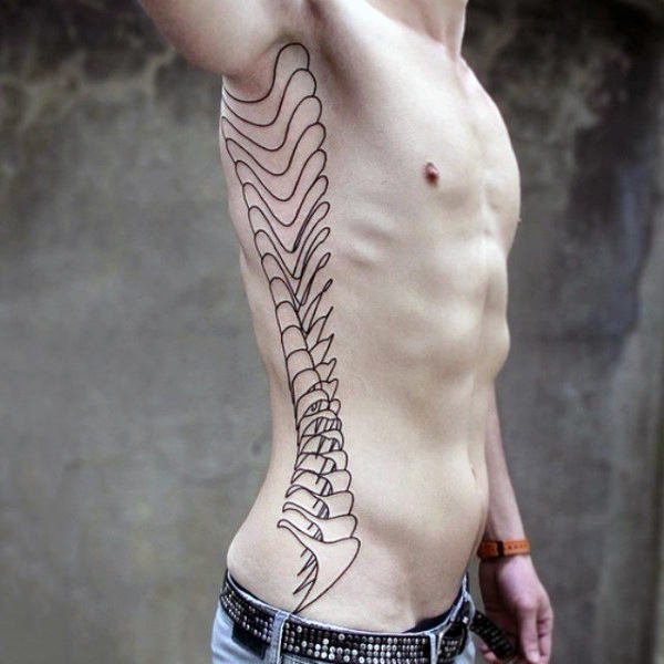 75 Wirbelsäule Tattoos für Männer - Masculine Ink Design-Ideen  