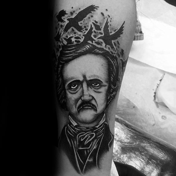 60 Edgar Allan Poe Tattoo Designs für Männer - Literatur Tinte Ideen  