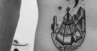 40 Tipi Tattoo Designs für Männer - Tipi Tent Ink Ideen  