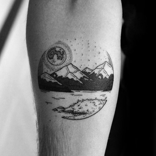 40 Lake Tattoo Designs für Männer - Nature Ink Ideen  