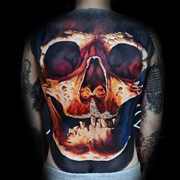 50 3D Skull Tattoo Designs für Männer - Cool Cranium Ink Ideen  