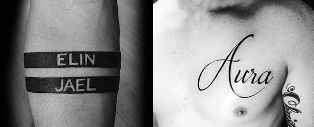 60 Namen Tattoos für Männer Schriftzug DesignIdeen Mann Stil Tattoo