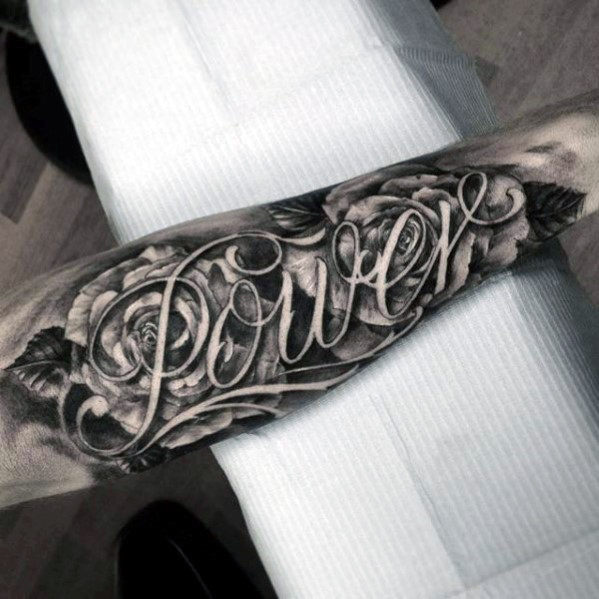 40 Unterarm Name Tattoos für Männer - Manly Design-Ideen  