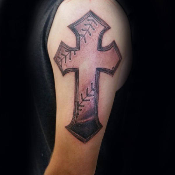 20 Baseball Cross Tattoo Designs für Männer - religiöse Tinte Ideen  