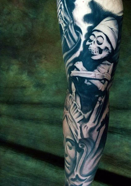 50 Skeleton Tattoos für Männer - Spine-Tingling After Life Designs  